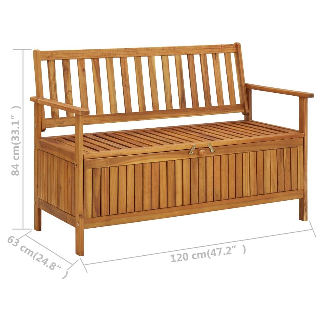 Patio Storage Bench 47.2" Solid Acacia Wood at Set Shop and Smile