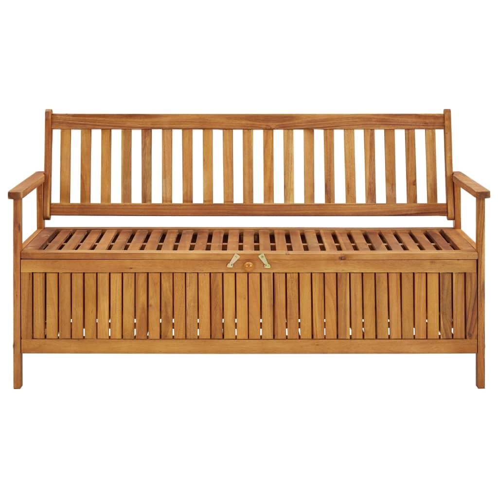 Patio Storage Bench 58.3" Solid Acacia Wood at Set Shop and Smile