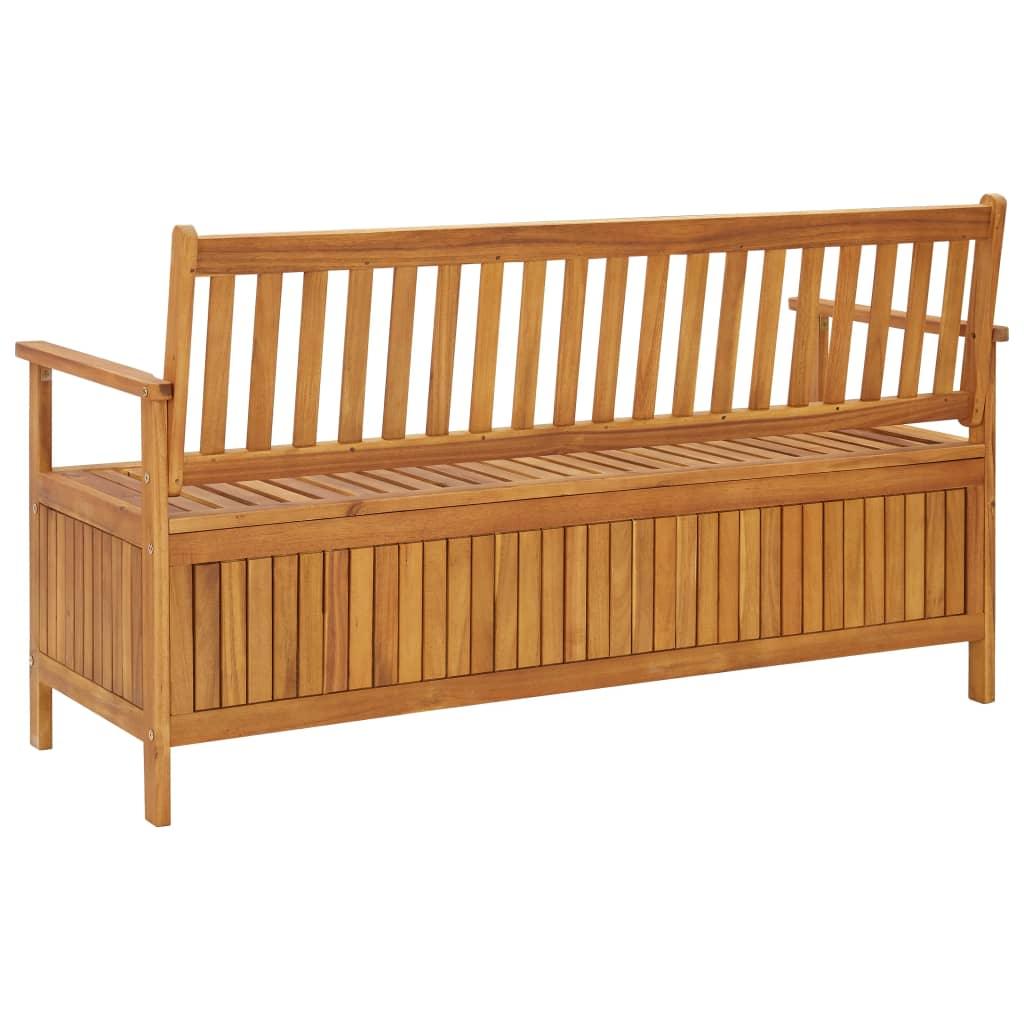 Patio Storage Bench 58.3" Solid Acacia Wood at Set Shop and Smile