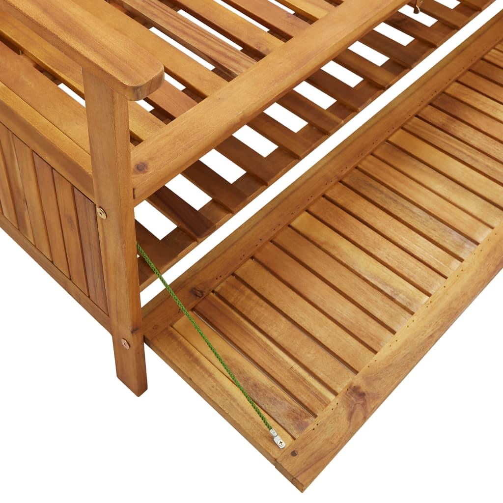 Patio Storage Bench 58.3" Solid Acacia Wood at Set Shop and Smile