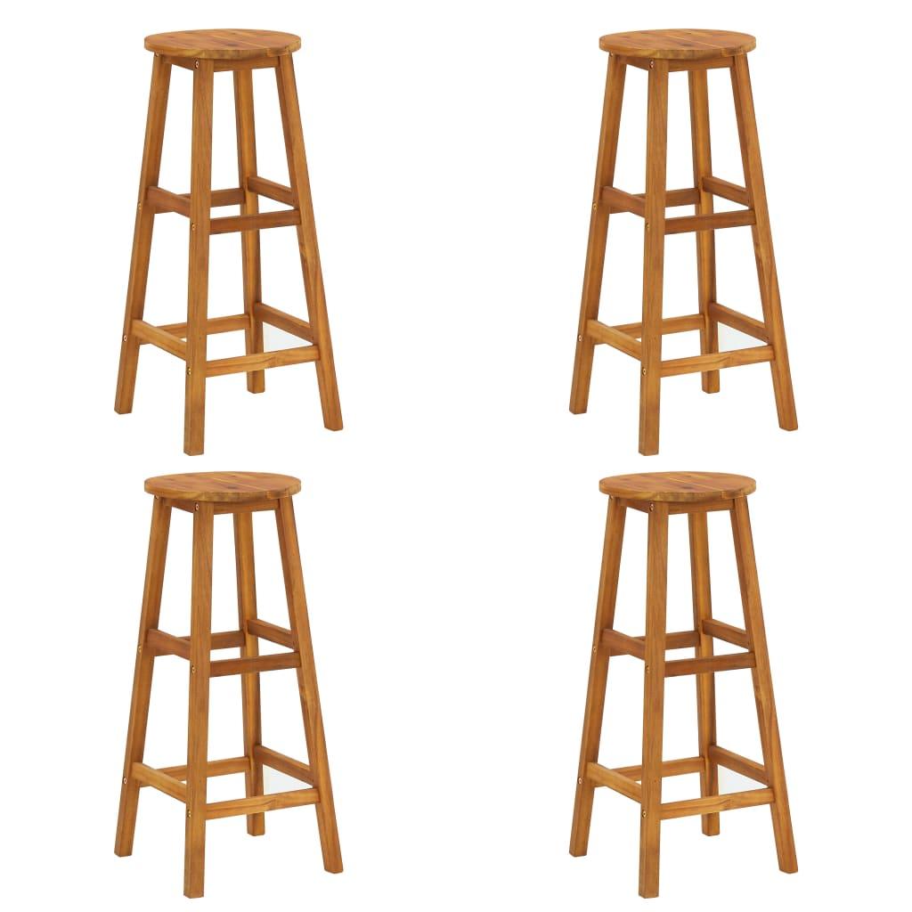 Bar Stools 4 pcs Solid Acacia Wood at Set Shop and Smile