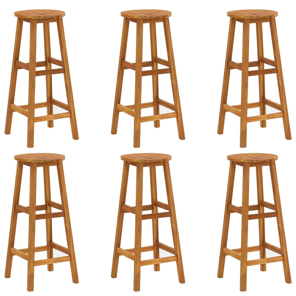 Bar Stools 6 pcs Solid Acacia Wood at Set Shop and Smile