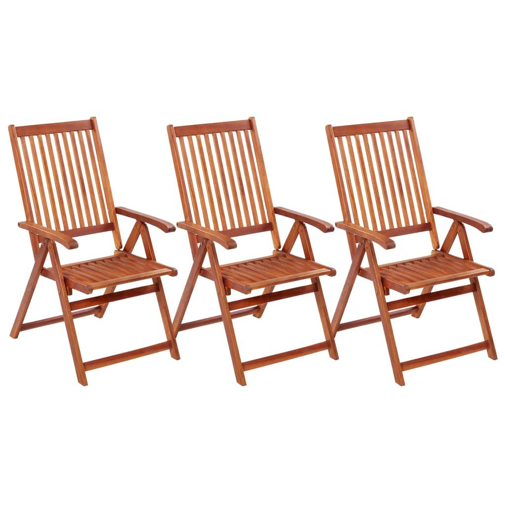 Folding Patio Chairs 3 pcs Solid Acacia Wood at Set Shop and Smile
