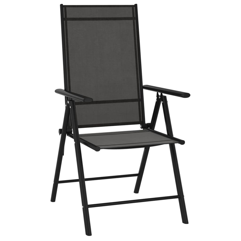Folding Patio Chairs 6 pcs Textilene Black at Set Shop and Smile