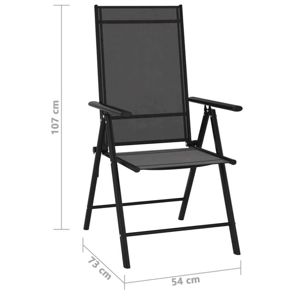 Folding Patio Chairs 6 pcs Textilene Black at Set Shop and Smile