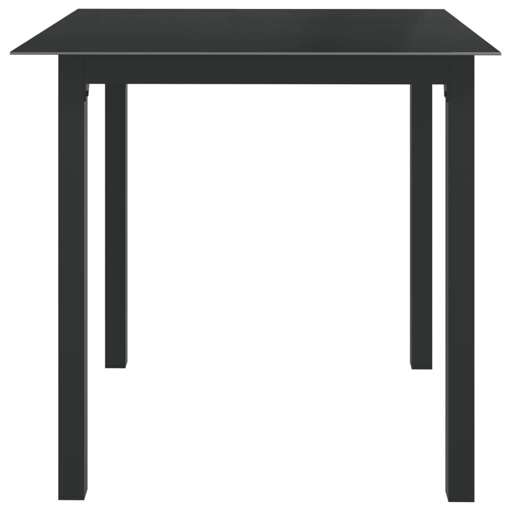 Patio Table Black 31.5"x31.5"x29.1" Aluminum and Glass at Set Shop and Smile