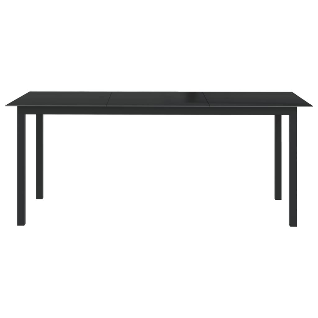 Patio Table Black 74.8"x35.4"x29.1" Aluminum and Glass at Set Shop and Smile