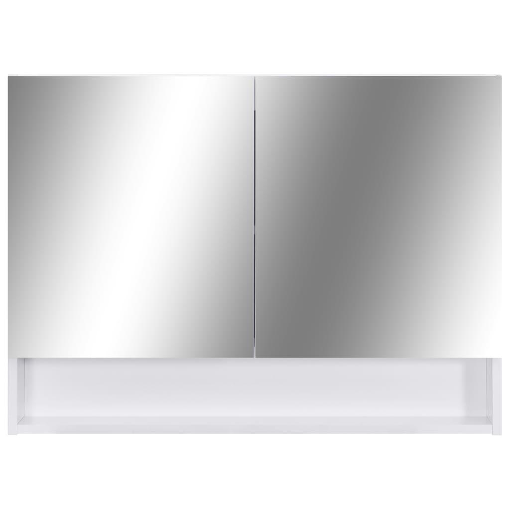 LED Bathroom Mirror Cabinet White 31.5"x5.9"x23.6" MDF at Set Shop and Smile