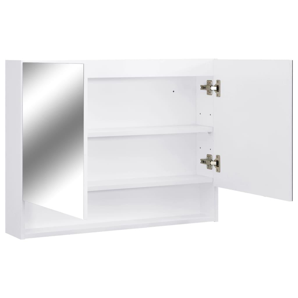LED Bathroom Mirror Cabinet White 31.5"x5.9"x23.6" MDF at Set Shop and Smile