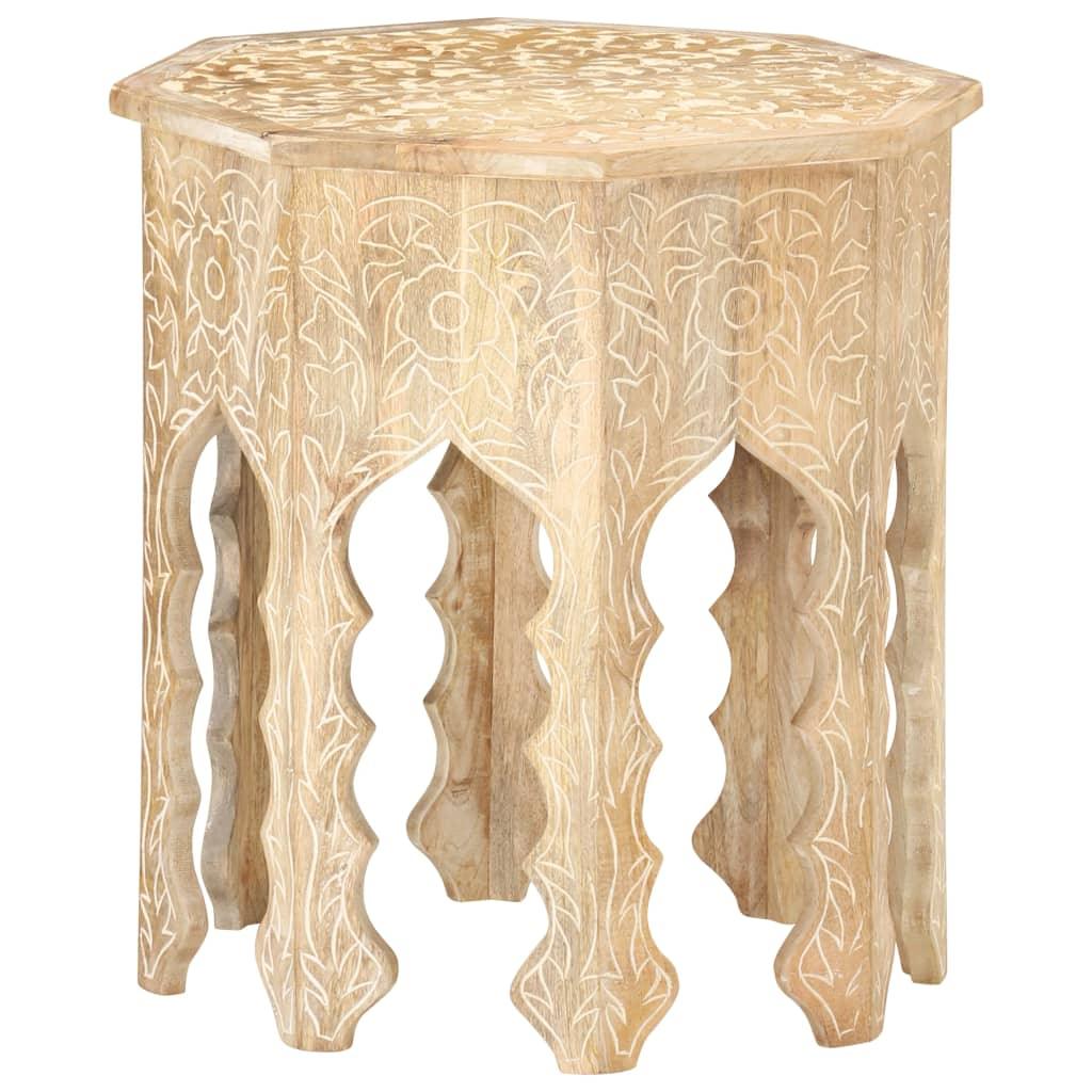 Side Table Ø18.9" Solid Mango Wood at Set Shop and Smile