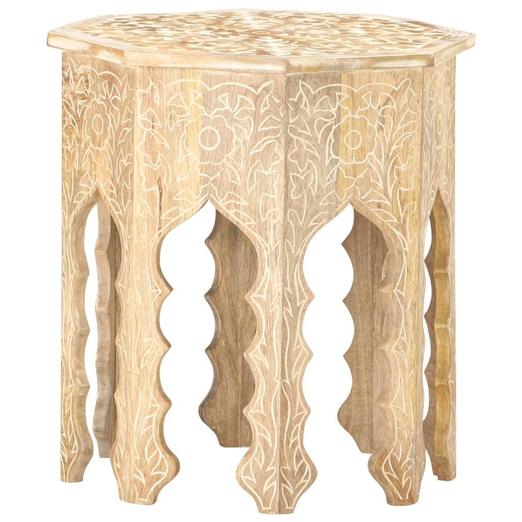 Side Table Ø18.9" Solid Mango Wood at Set Shop and Smile