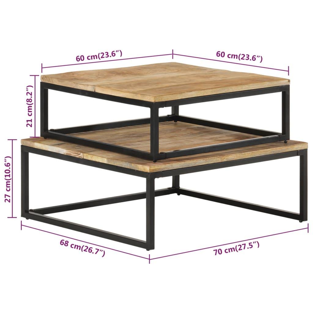 Nesting Coffee Tables 2 pcs Solid Mango Wood at Set Shop and Smile