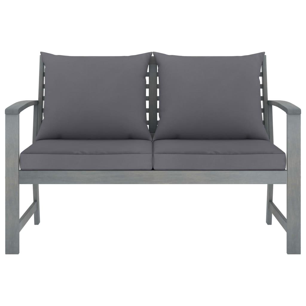 4 Piece Patio Lounge Set with Cushions Solid Acacia Wood at Set Shop and Smile