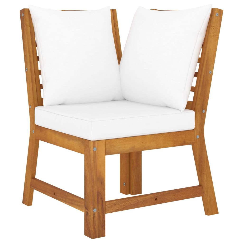 3 Piece Patio Lounge Set with Cream Cushion Solid Acacia Wood at Set Shop and Smile