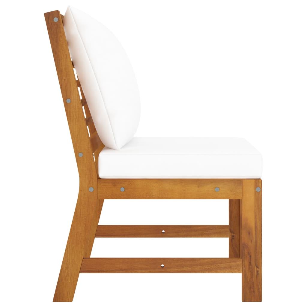 3 Piece Patio Lounge Set with Cream Cushion Solid Acacia Wood at Set Shop and Smile