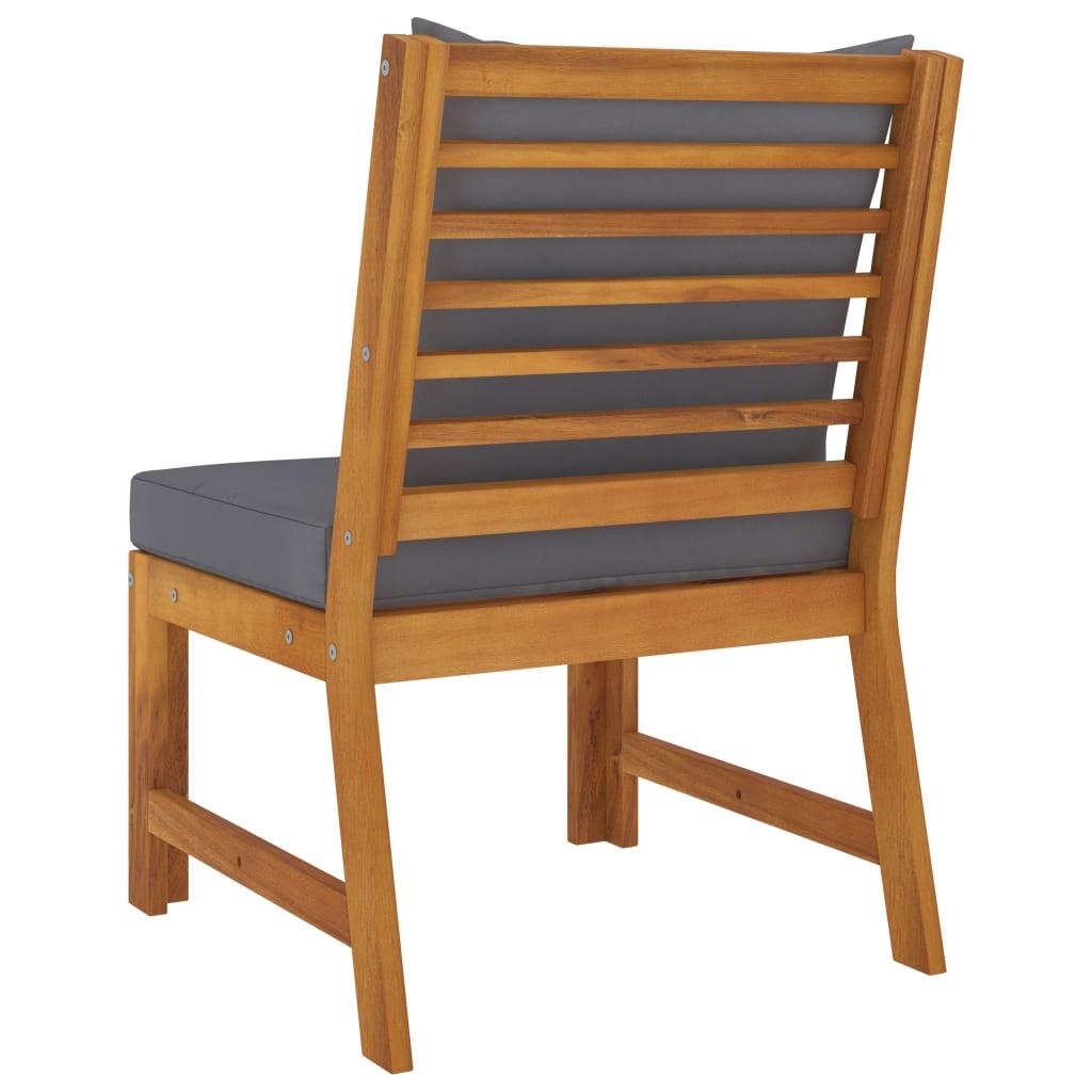 3 Piece Patio Lounge Set with Dark Gray Cushion Solid Acacia Wood at Set Shop and Smile