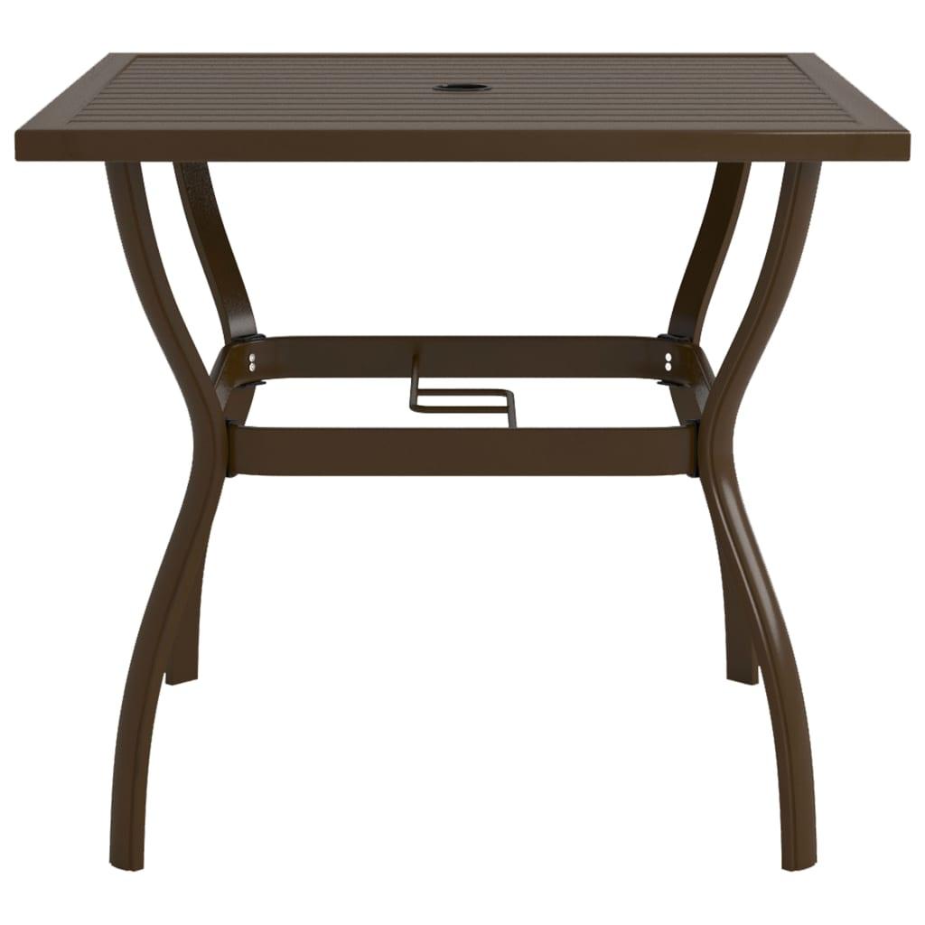 Patio Table Brown 32.1"x32.1"x28.3" Steel at Set Shop and Smile