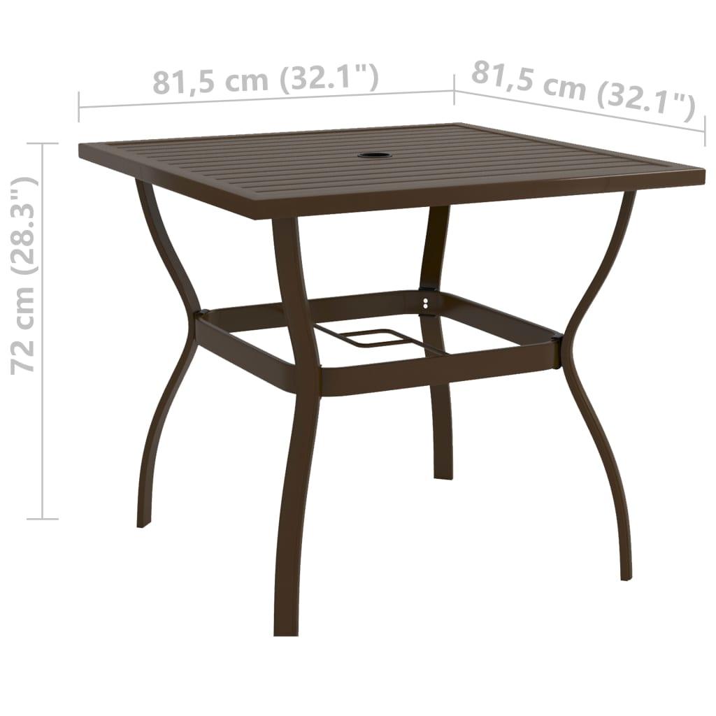 Patio Table Brown 32.1"x32.1"x28.3" Steel at Set Shop and Smile