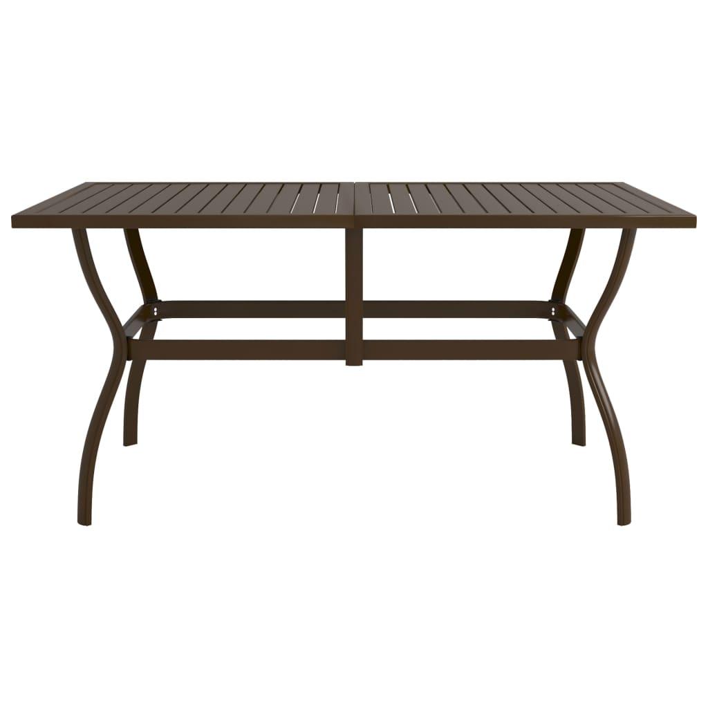 Patio Table Brown 55.1"x31.5"x28.3" Steel at Set Shop and Smile