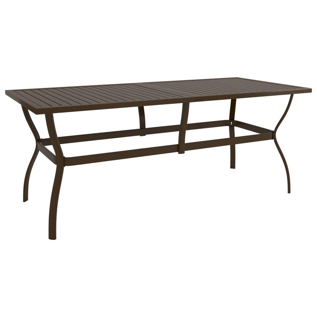 Patio Table Brown 74.8"x31.5"x28.3" Steel at Set Shop and Smile