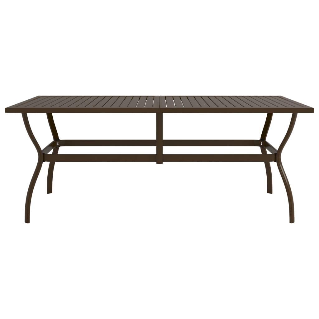 Patio Table Brown 74.8"x31.5"x28.3" Steel at Set Shop and Smile