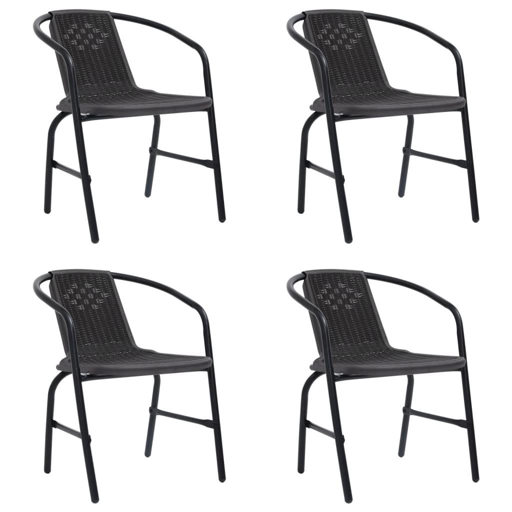 Patio Chairs 4 pcs Plastic Rattan and Steel 242.5 lb at Set Shop and Smile