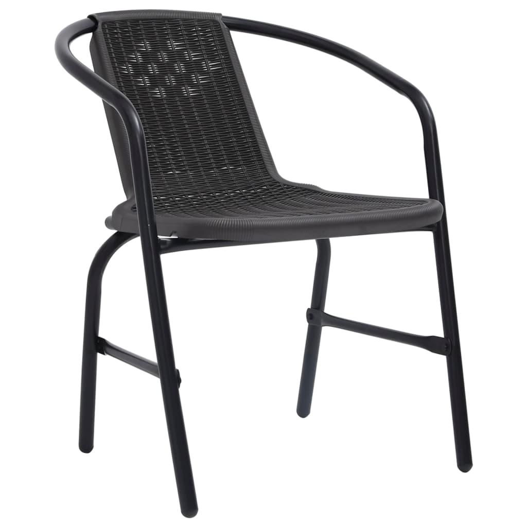 Patio Chairs 4 pcs Plastic Rattan and Steel 242.5 lb at Set Shop and Smile