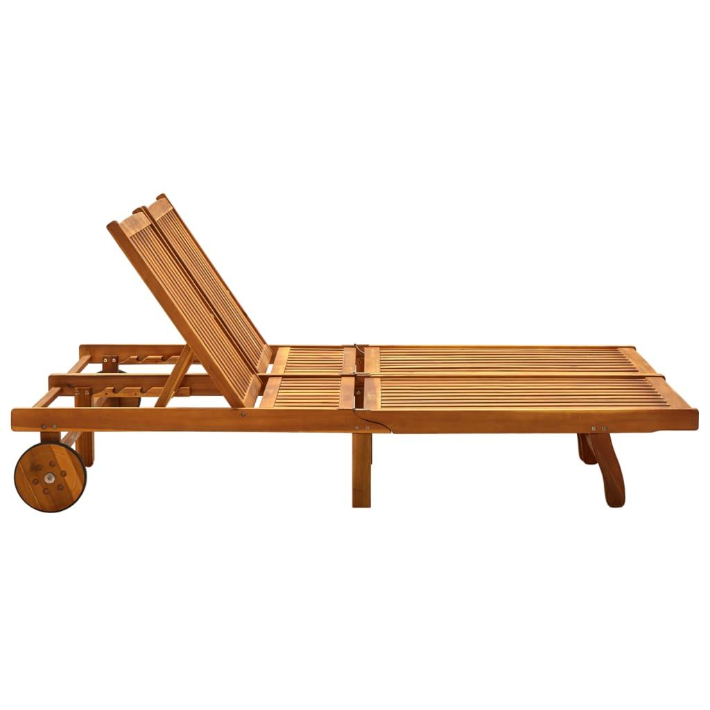 2-Person Sun Lounger Solid Acacia Wood at Set Shop and Smile