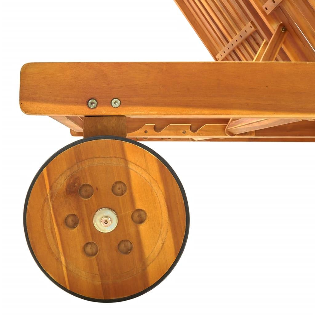 2-Person Sun Lounger Solid Acacia Wood at Set Shop and Smile