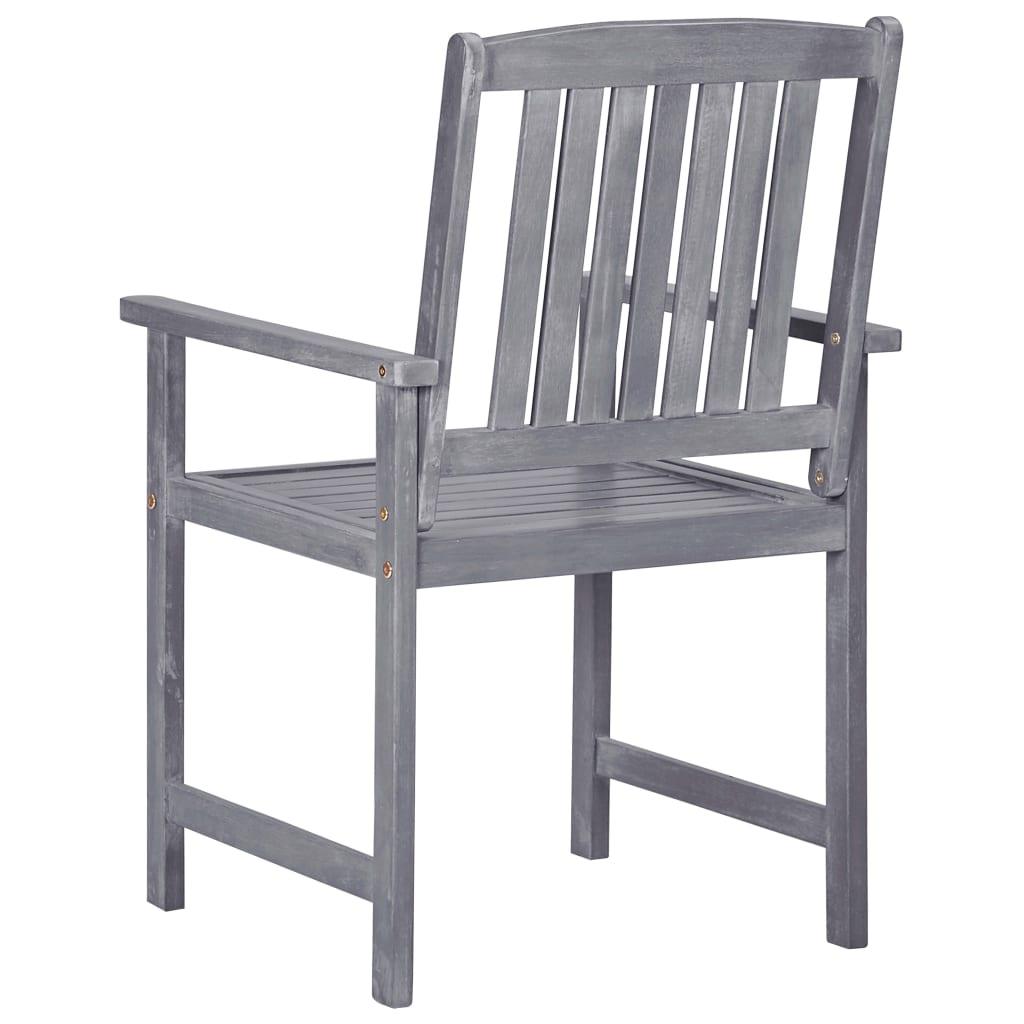 Patio Chairs 4 pcs Solid Acacia Wood Gray at Set Shop and Smile