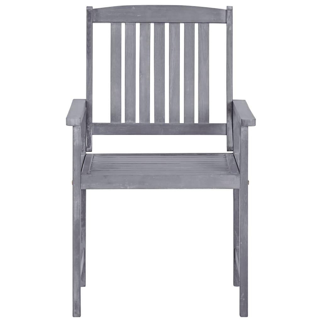 Patio Chairs 4 pcs Solid Acacia Wood Gray at Set Shop and Smile