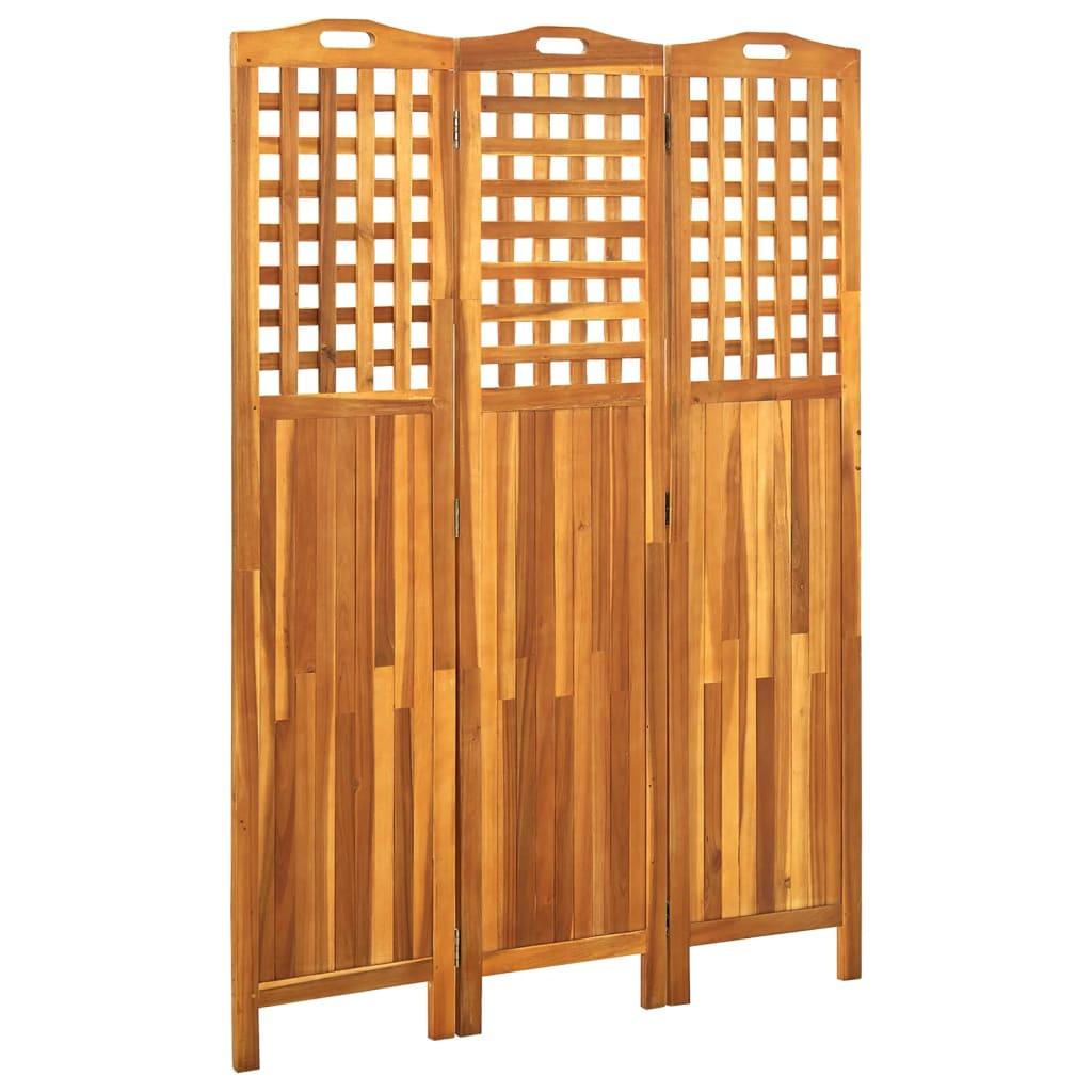 3-Panel Room Divider 47.6"x0.8"x66.9" Solid Acacia Wood at Set Shop and Smile
