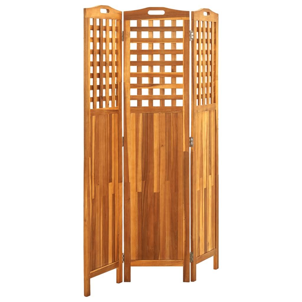 3-Panel Room Divider 47.6"x0.8"x66.9" Solid Acacia Wood at Set Shop and Smile