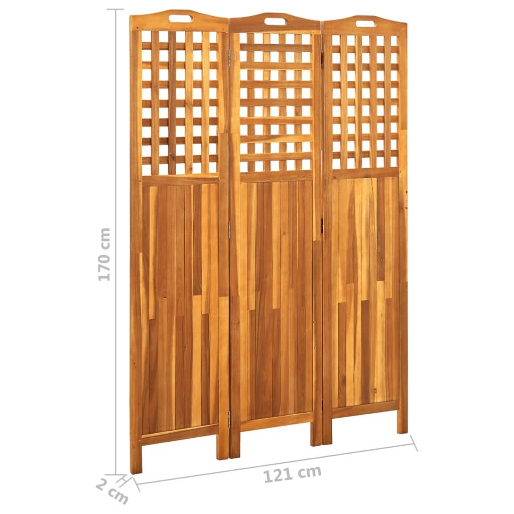 3-Panel Room Divider 47.6"x0.8"x66.9" Solid Acacia Wood at Set Shop and Smile
