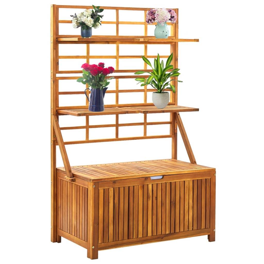 Storage Box with Trellis 39"x21.7"x63" Solid Acacia Wood at Set Shop and Smile
