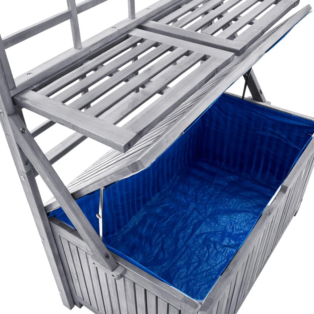 Storage Box with Trellis Gray 39"x21.7"x63" Solid Acacia Wood at Set Shop and Smile