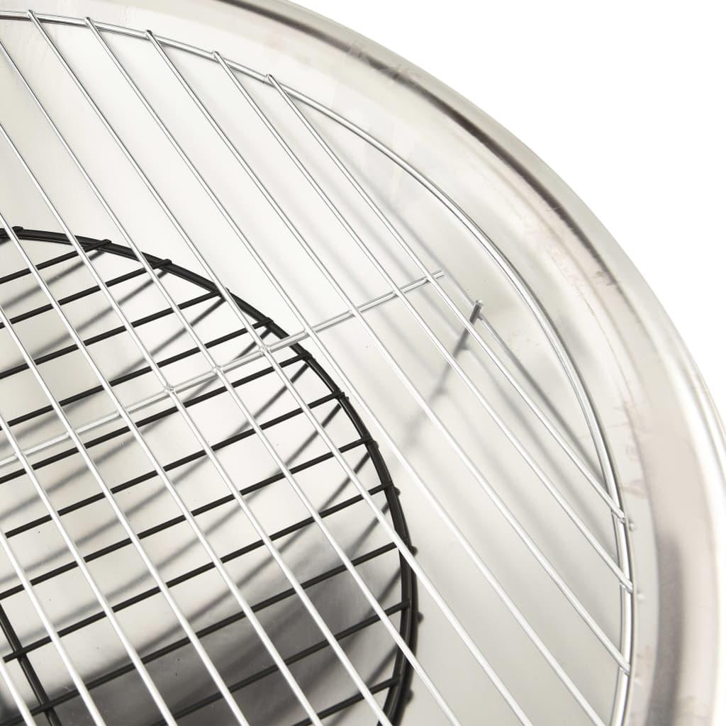 2-in-1 Fire Pit and BBQ with Poker 22"x22"x19.3" Stainless Steel at Set Shop and Smile