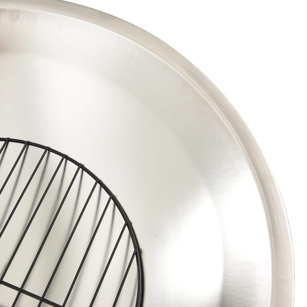 2-in-1 Fire Pit and BBQ with Poker 23.2"x23.2"x23.6" Stainless Steel at Set Shop and Smile