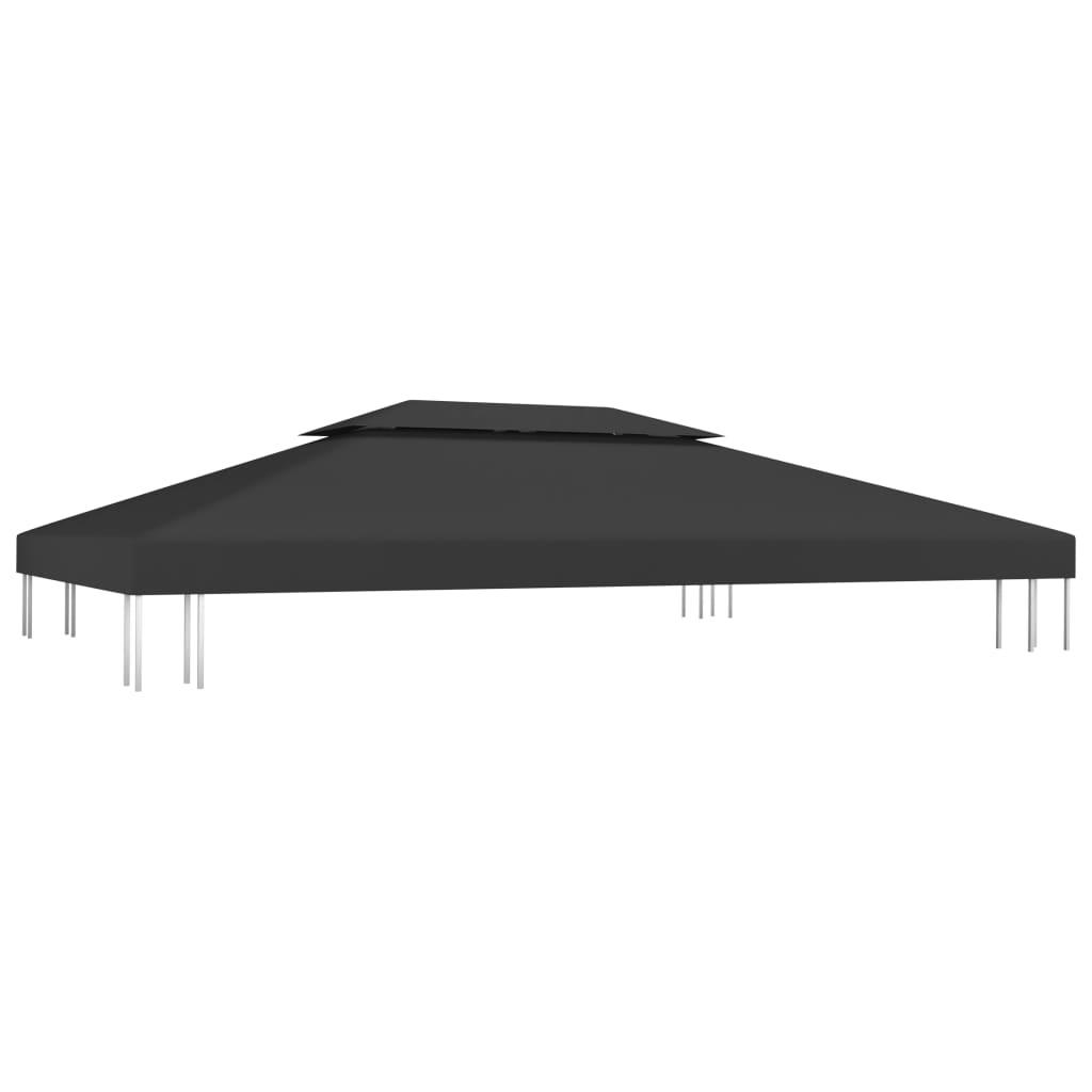 2-Tier Gazebo Top Cover 1 oz/ft² 13.1'x9.8' Black at Set Shop and Smile