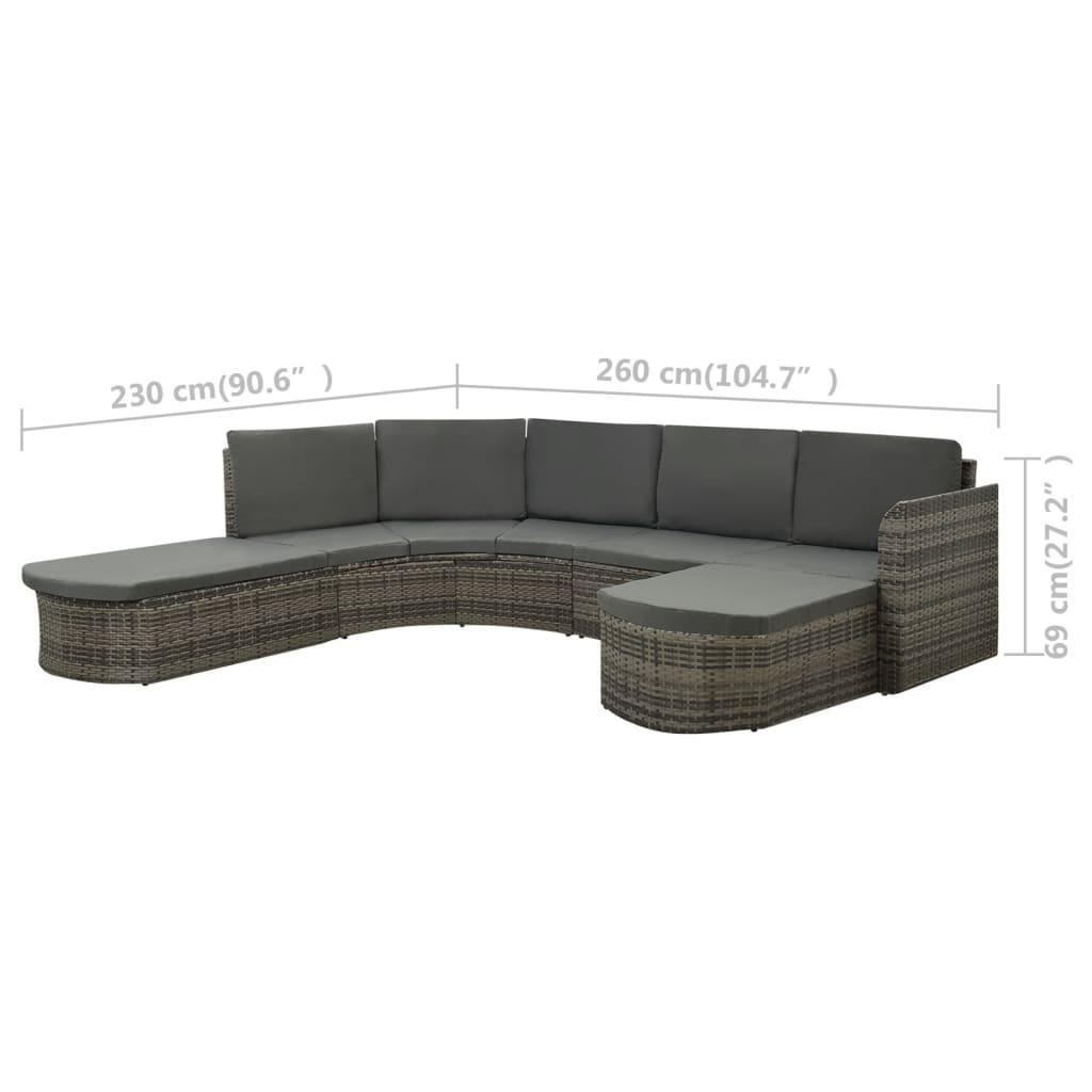 4 Piece Patio Lounge Set with Cushions Poly Rattan Gray at Set Shop and Smile