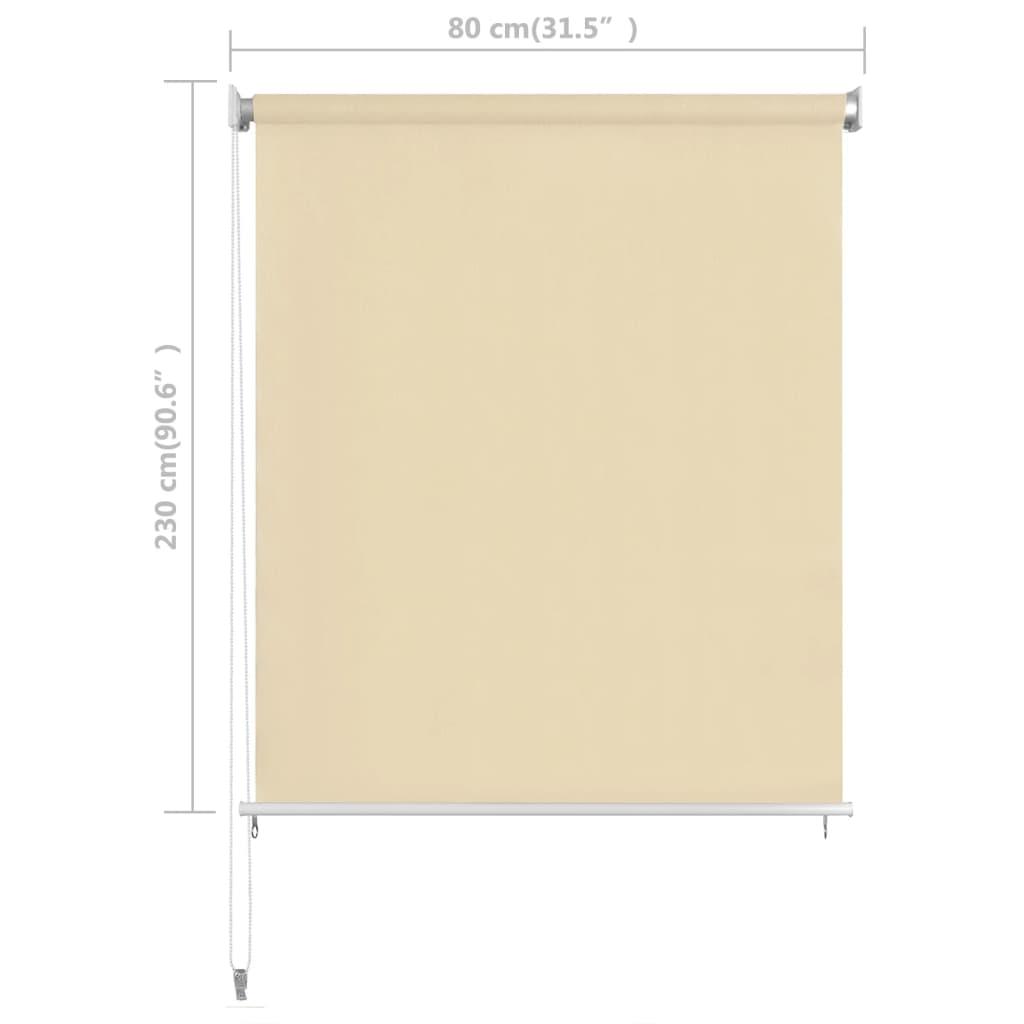 Outdoor Roller Blind Cream 31.5"x90.6" HDPE at Set Shop and Smile