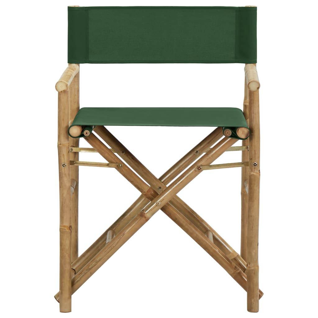 Folding Director's Chairs 2 pcs Green Bamboo and Fabric at Set Shop and Smile