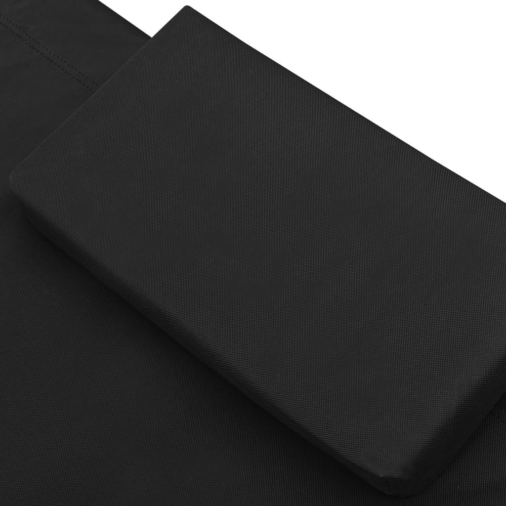 Patio Lounge Bed Fabric Black at Set Shop and Smile
