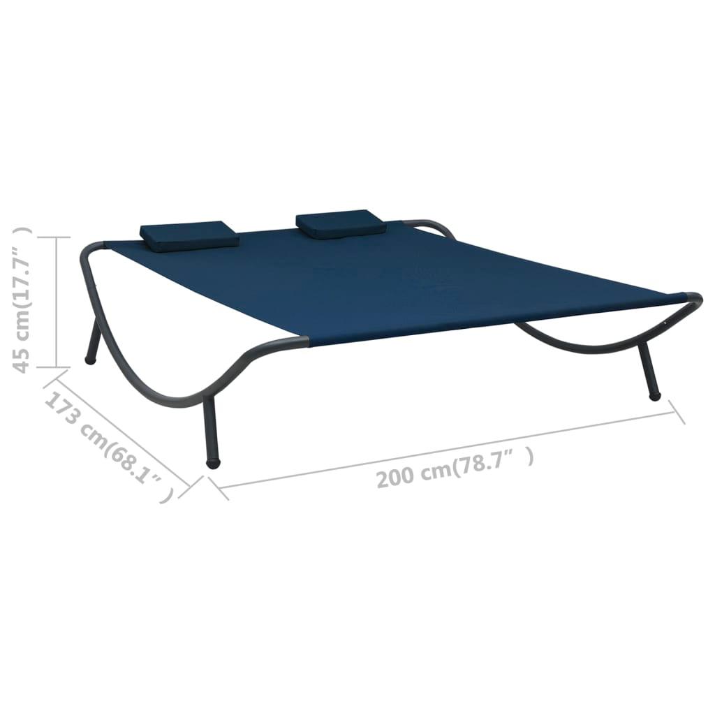 Patio Lounge Bed Fabric Blue at Set Shop and Smile