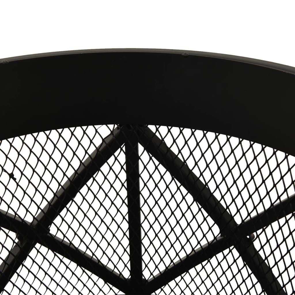 Rustic Fire Pit with Poker Φ16.5"21.3" Steell at Set Shop and Smile