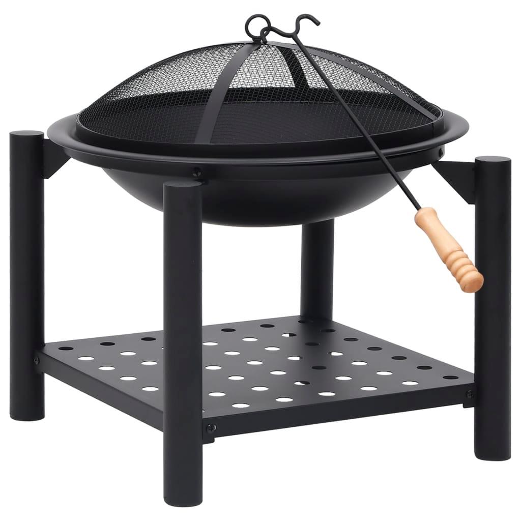 Fire Pit with Poker 21.3"x21.3"x21.7" Steel at Set Shop and Smile