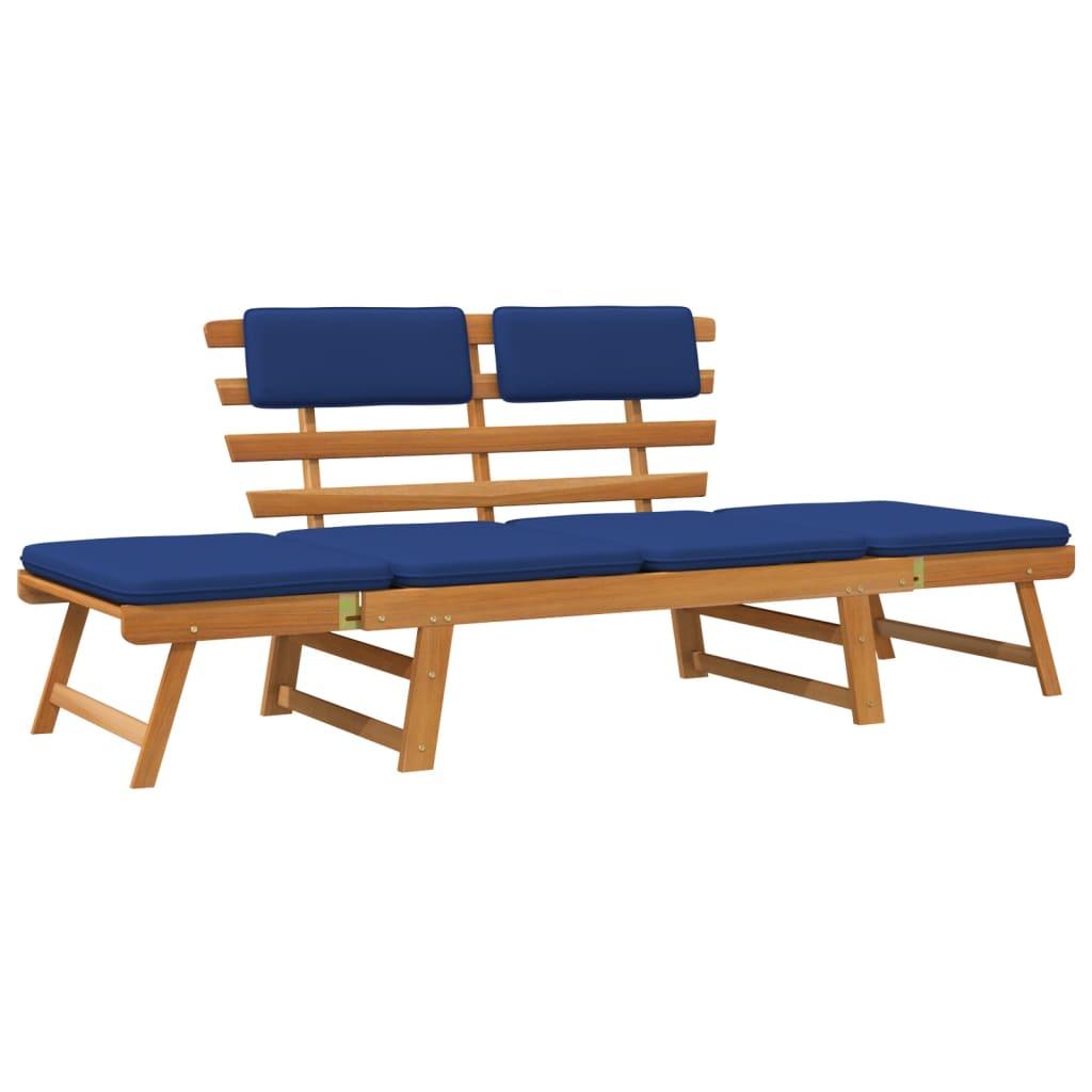 Patio Bench with Cushions 2-in-1 74.8" Solid Acacia Wood at Set Shop and Smile