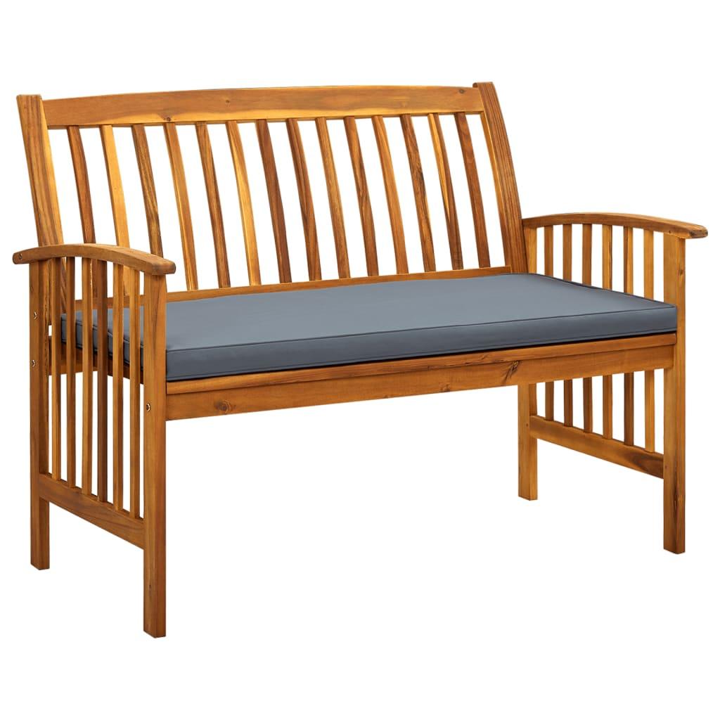 Patio Bench with Cushion 46.9" Solid Acacia Wood at Set Shop and Smile