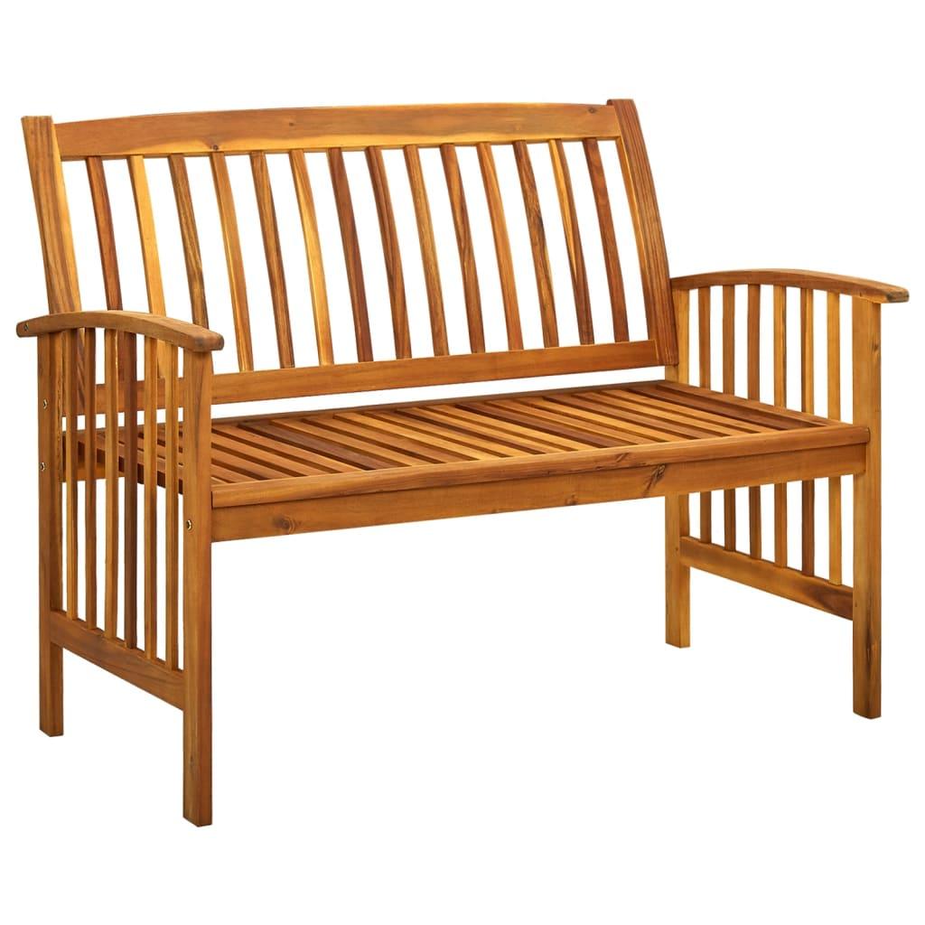Patio Bench with Cushion 46.9" Solid Acacia Wood at Set Shop and Smile