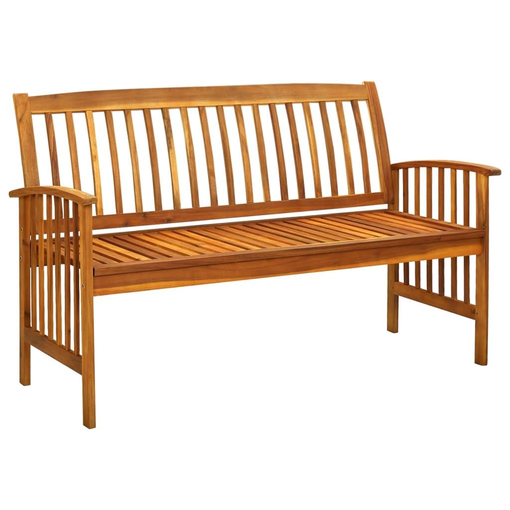 Patio Bench with Cushion 57.9" Solid Acacia Wood at Set Shop and Smile
